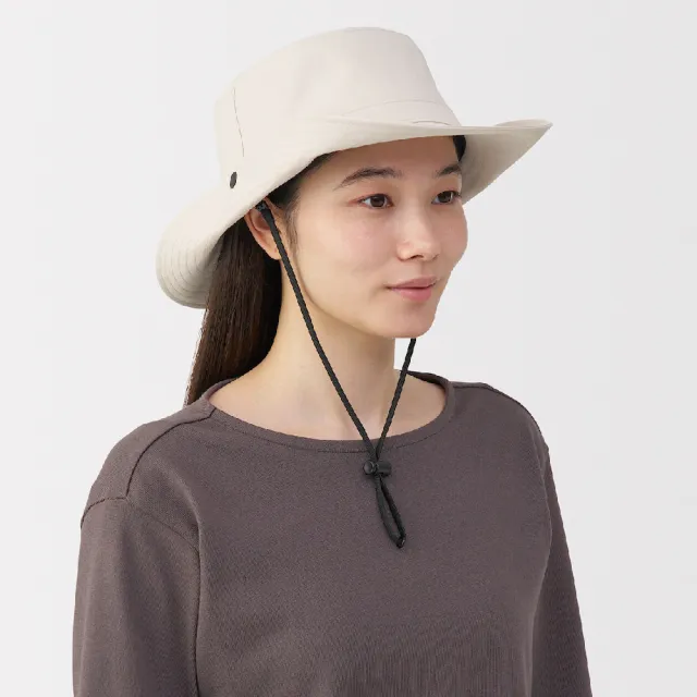 【MUJI 無印良品】透氣撥水加工附防水膠條有簷帽(摩卡棕/象牙白/米色)