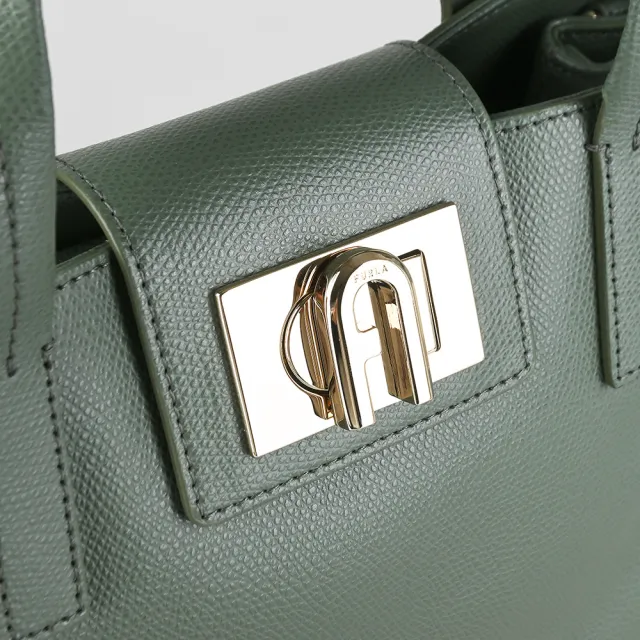 【FURLA 芙拉】FURLA 1927系列旋釦式手提/斜背包(綠)