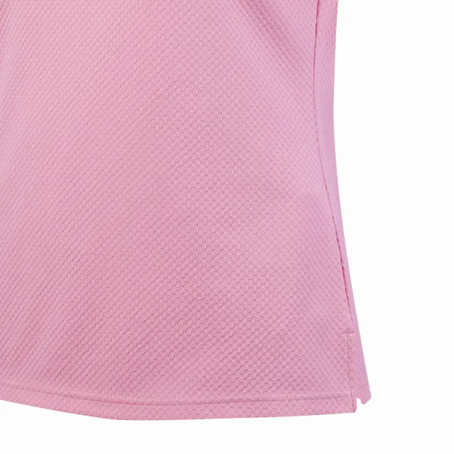 【PING】女款胸前印花吸濕排汗短袖立領上衣-粉(GOLF/高爾夫球衫/RA25122-15)