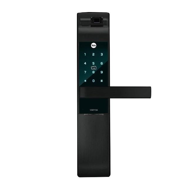 【Yale 耶魯】YDM7116A指紋卡片五合一電子鎖-消光黑/玫瑰金(含基本安裝)