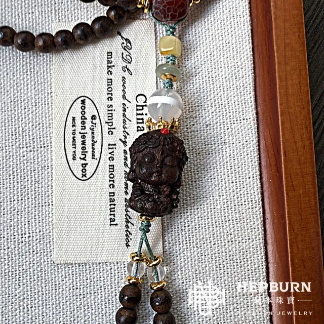 【赫本珠寶】設計款-精雕度母一線沉香項鍊手鍊