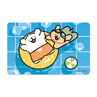 【iPASS 一卡通】線條小狗 夏日涼爽系列一卡通 代銷(maltese)