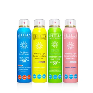 【SHILLS 舒兒絲】很耐曬防曬冰鎮噴霧4入組SPF50+★★★★★(防曬噴霧/涼感降溫)