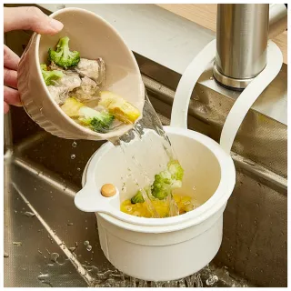 【Klova】廚房掛式水槽瀝水籃 水槽防堵過濾籃 廚餘瀝水籃 瀝水架 洗碗海綿 瀝水掛籃 收納籃