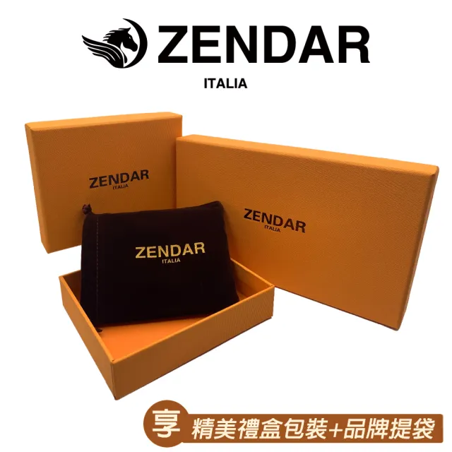 【ZENDAR】台灣總代理 限量1折 超柔軟頂級小羊皮拉鍊長夾 黛安娜系列 全新專櫃展示品(琥珀色 送禮盒提袋)