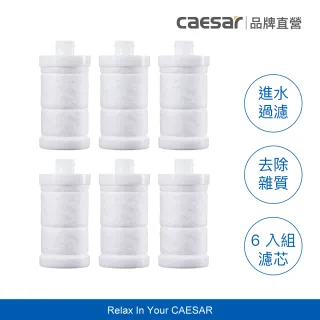 【CAESAR 凱撒衛浴】沐浴龍頭 / 免治馬桶專用 極淨純水過濾器濾芯 6 入組( PP過濾綿＋亞硫酸鈣除氯)