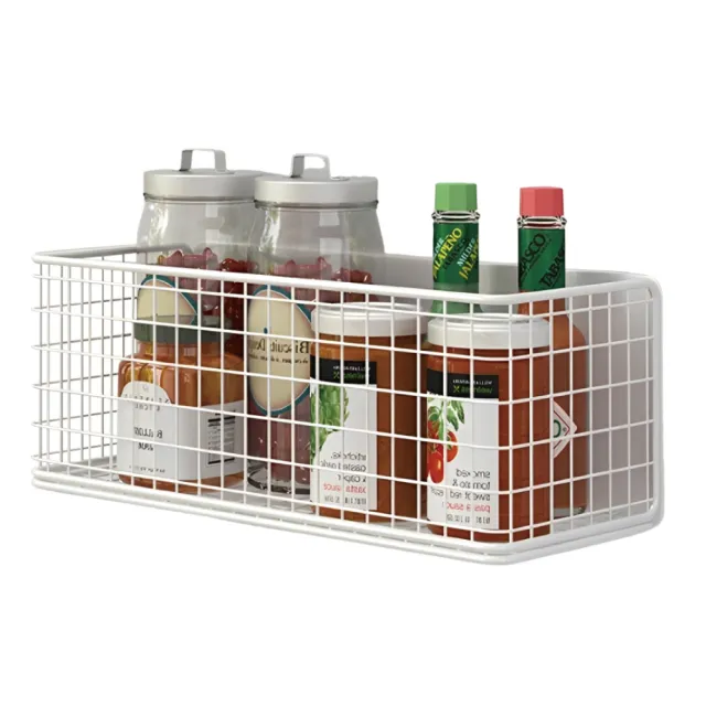 【樂居家】加大款磁吸式收納籃(吸琺板 冰箱置物架 廚房收納 洞洞板 置物盒 強力磁鐵 加大面積 磁吸板)