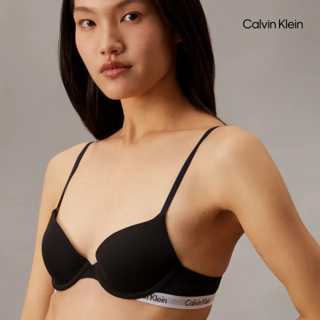 【CALVIN KLEIN】官方旗艦館 CK Carousel 薄襯半杯式胸圍 _黑色