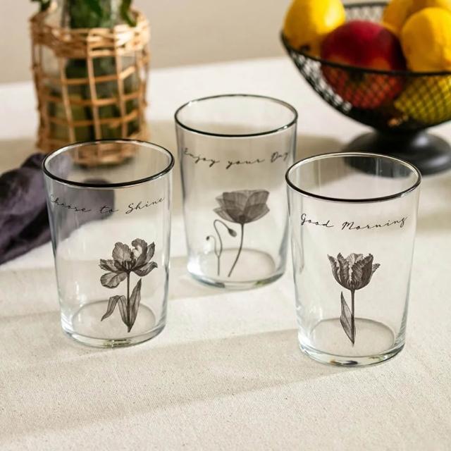 【波蘭陶】出清品 LCW Home 土耳其製 510ML 簡約花卉早安水杯3件一組