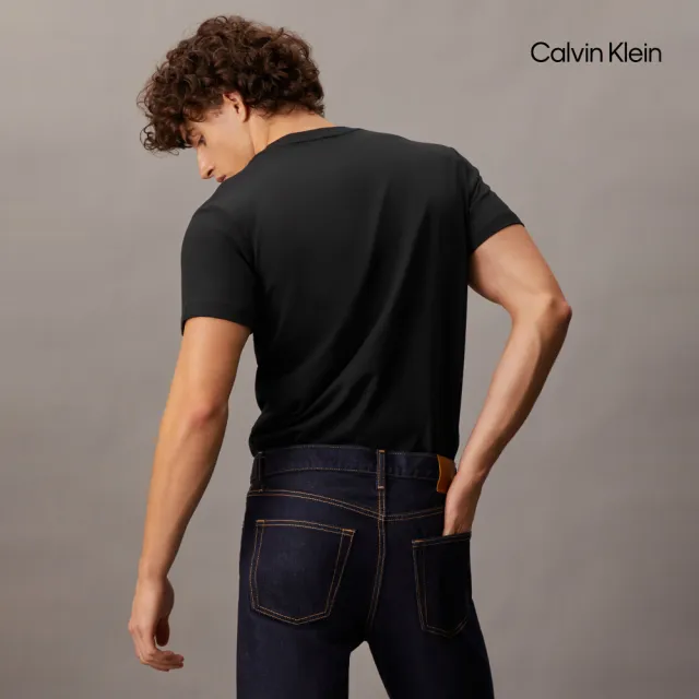【CALVIN KLEIN】官方旗艦館 CK 平滑棉質字母T恤_黑色
