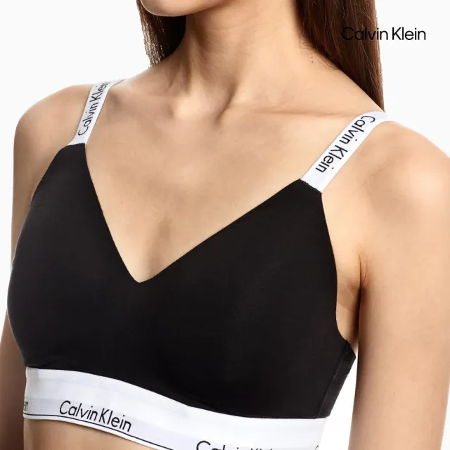 【CALVIN KLEIN】官方旗艦館 CK 現代棉質薄墊無鋼圈胸罩_黑色