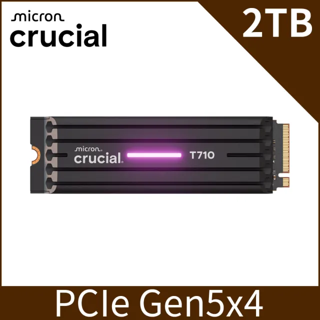 【Crucial 美光】T710 Gen5 2280 M.2 2TB SSD固態硬碟(含原廠散熱片/CT2000T710SSD5)