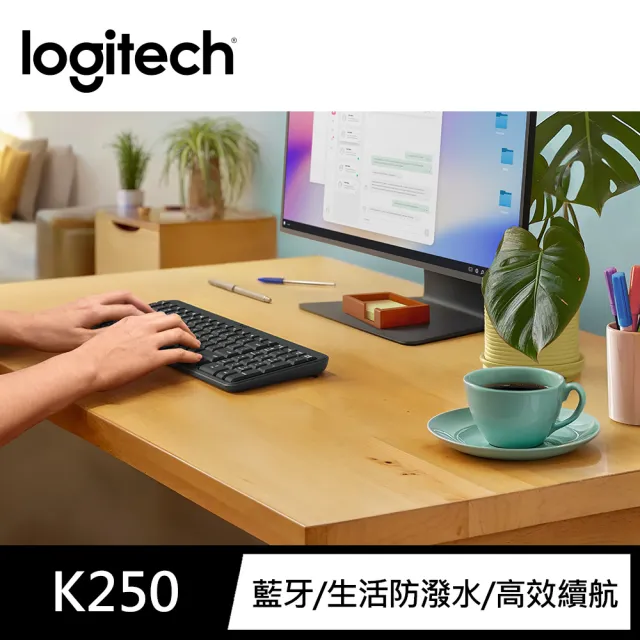 【Logitech 羅技】K250 無線藍牙鍵盤-石墨黑(不附接收器)