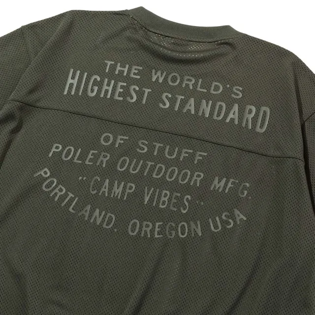 【POLER STUFF】日本限定 POLER MESH BAGGY S/S 寬鬆版網眼短袖上衣(淺灰色)