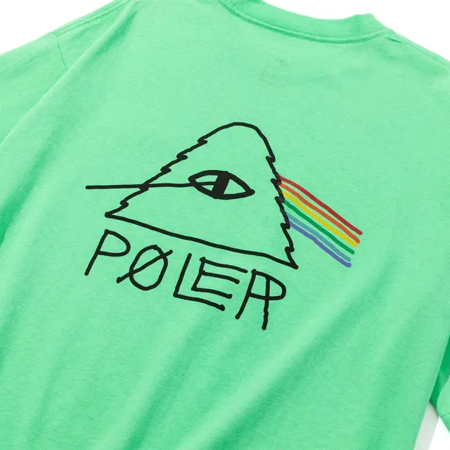 【POLER STUFF】日本限定 POLER PSYCHEDELIC RELAX FIT TEE 魔幻彩虹山形眼寬版短袖Tee(黑色)