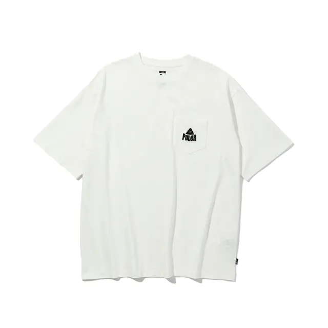 【POLER STUFF】日本限定 POLER FUZZY STUFF RELAX FIT POCKET TEE 刺繡口袋寬版短袖Tee(白色)