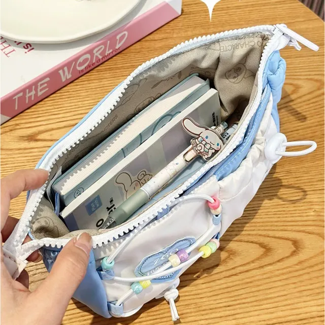【SANRIO 三麗鷗】清新甜美ins風大容量筆袋鉛筆盒收納袋-大耳狗/凱蒂貓/帕帢狗(文具收納袋)