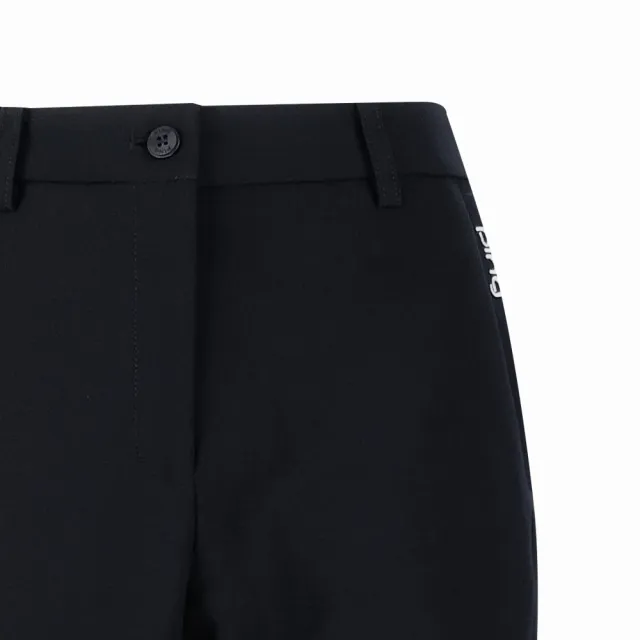 【PING】女款後腰鬆緊高彈力休閒長褲-黑(GOLF/高爾夫球褲/RE25107-88)