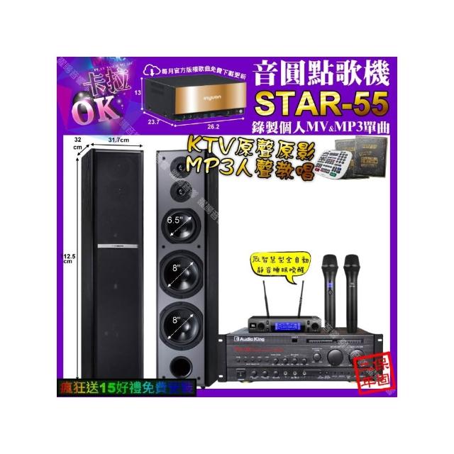 【音圓】卡拉OK組合(STAR-55+AudioKing PRO-X6+TDF M-6+JBL VM-300/音響設備)