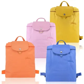 【LONGCHAMP】LE PLIAGE GREEN系列刺繡再生尼龍摺疊後背包(中/多色選)