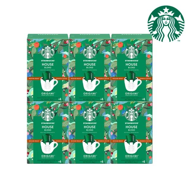 【STARBUCKS 星巴克】家常濾掛咖啡4入X6盒(共24入)