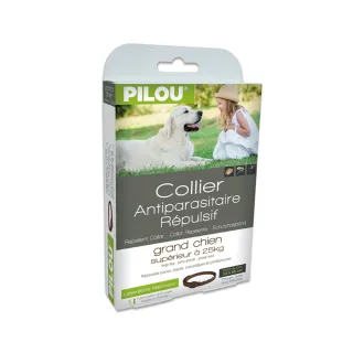 【Pilou 法國皮樂】非藥用防蚤蝨蚊項圈 大犬75cm(防蚤蝨 防蚊子 寵物防跳蚤蚊子 派卡瑞丁)