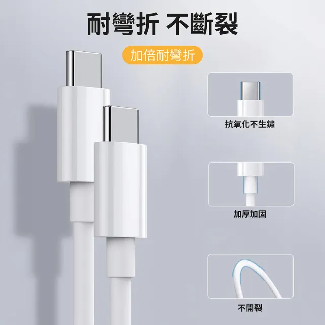 【JINPEI 錦沛】Type-C to Type-C 65W PD極速快速充電線 1M(白色)
