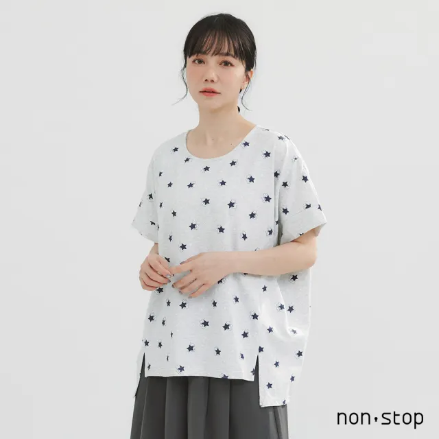 【non-stop】夢境寬版連袖圖騰T恤-2色