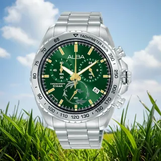 【ALBA】運動風三眼計時手錶-綠/44mm 禮物 送禮 推薦(AX7013X1/VK68-X004G)
