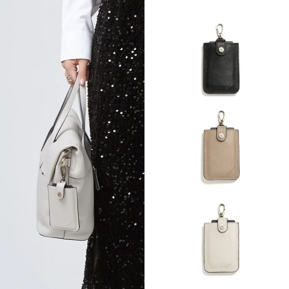 【PEPPER’S】交換禮物  SIGNAL 牛皮伸縮風琴卡套 - 拿鐵棕/月光灰(卡套 卡夾 配件)