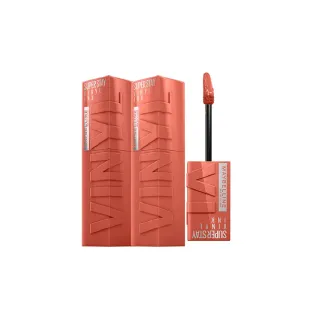 【MAYBELLINE 媚比琳】買一送一!超持久水光鎖吻唇釉 Vinly ink 2入組(#玫瑰奶茶棕 #水光鎖吻棒 #鎖吻棒)