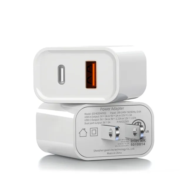 【JINPEI 錦沛】PD 20W雙孔USB-A+ Type-C充電器 充電頭JC-020W(充電器 充電頭)
