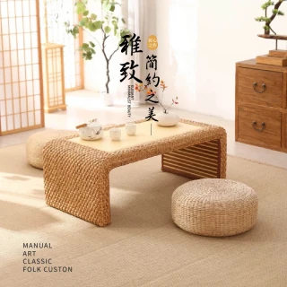 【莫菲思】日式榻榻米草編蒲團坐墊(圓形)