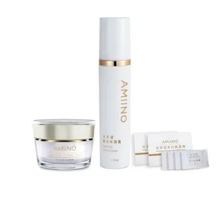 【AMIINO 安美諾】美白修護霜30ml+煥采保濕露120ml(美白淡斑 長效保濕)