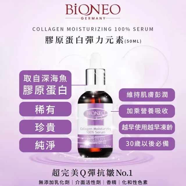 【Bioneo 德國百妮】玻尿酸 杏仁酸20% 膠原蛋白 精華液50ml(醫美術後可用暢銷精華)