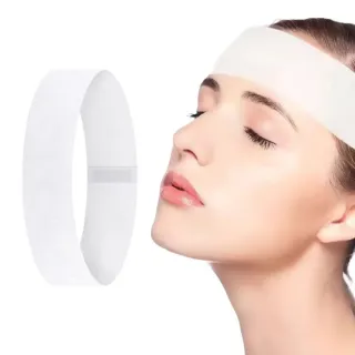 【無憂護理】一次性spa美容束髮帶-50入(魔鬼氈 包頭巾 化妝 洗臉 頭帶 彈 不脫落 不易斷 髮箍 頭套 衛生)