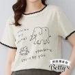 【betty’s 貝蒂思】網路獨賣★趣味小象英文刺繡上衣(共二色)