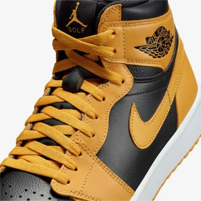 【MACHENIKE】高爾夫球鞋 Air Jordan 1 High Golf 男鞋 防水 黃 黑 Pollen 休閒鞋(DQ0660-700)
