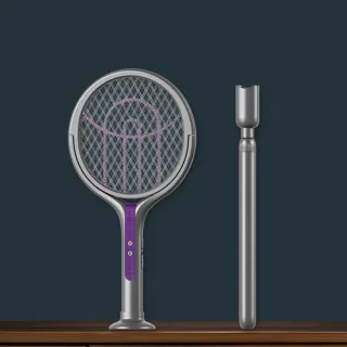 滅蚊拍 可延長伸縮電蚊拍 充電時折疊滅蚊拍 家用滅蚊器二合一滅蚊燈(滅蚊拍/電蚊拍/減蚊燈/捕蚊燈)