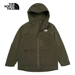 【The North Face 官方旗艦】北面男款灰褐色DryVent防水透氣抓絨內裡三合一外套｜89ZS21L