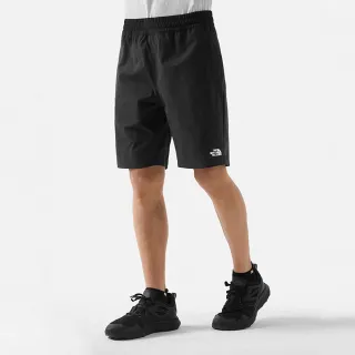 【The North Face】北面男款黑色吸濕排汗調節抽繩休閒短褲｜7WB7JK3