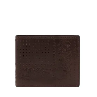 【FOSSIL】Derrick 真皮RFID防盜零錢袋皮夾-棕色 ML4728443 (禮盒組附鐵盒)