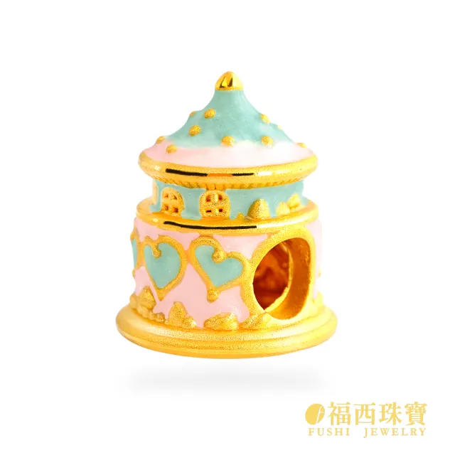 【福西珠寶】黃金串珠 旋轉木馬路路通串珠藍色款(金重0.40錢正負0.03錢)