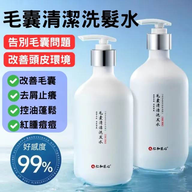 【iBloom】仁和匠心毛囊清潔洗髮水500ml(頭皮 控油止癢去屑洗髮精 蓬鬆洗髮水精 控油 柔順洗髮精)