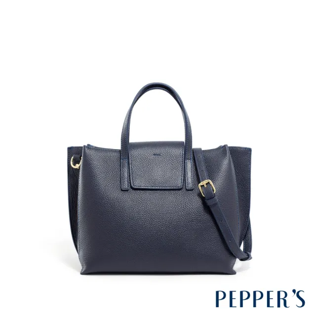 【PEPPER’S】DOT 真皮船型手提包 - 奶茶色/午夜藍(真皮包包 手提包 真皮)