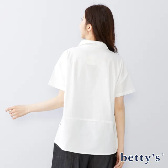 【betty’s 貝蒂思】不規則圓形刺繡短袖襯衫(共二色)