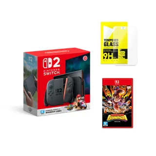 【Nintendo 任天堂】Switch 2 瑪利歐賽車世界同捆機+咚奇剛 蕉力全開(含9H鋼化玻璃保護貼)