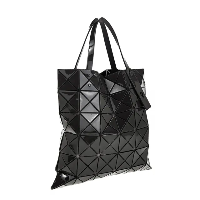 【ISSEY MIYAKE 三宅一生】BAOBAO 新款LUCENT ONE-TONE三角格6X6手提包(CHARCOAL)