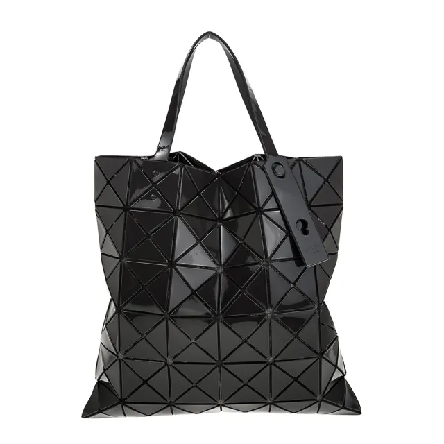 【ISSEY MIYAKE 三宅一生】BAOBAO 新款LUCENT ONE-TONE三角格6X6手提包(CHARCOAL)