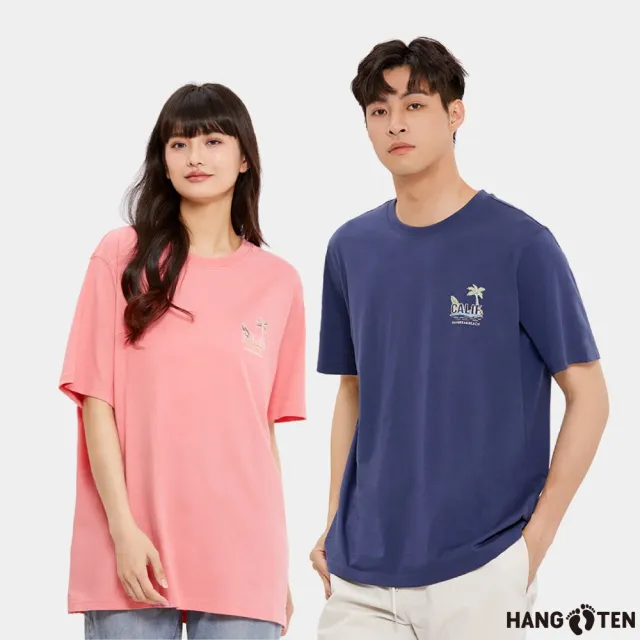 【Hang Ten】中性款-BCI純棉海灘印花/復古衝浪印花/懷舊印花短袖T恤(多款選)